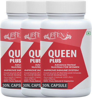 IBFEN Queen Plus Immunity Power Women Capsule For Overall Cellular Health |Stamina(3 x 30 Capsules)