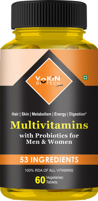 Vokin Biotech Multivitamins With Probiotics For Immunity | Hair | Metabolism For Men & Women(60 Tablets)