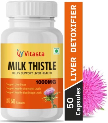 Dr.Vitasta Milkthistle,Silymarin, healthy liver,liver detox,support,Generate liver tissue(50 Capsules)