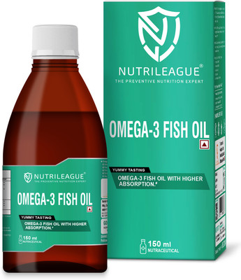 Nutrileague Omega-3 Fish Oil Syrup with EPA&DHA, Brain & Memory-Nonveg(150 ml)