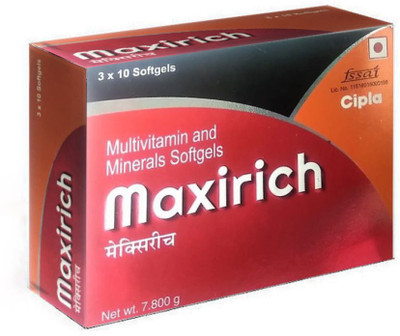 Maxirich DAILY MULTIVITAMIN PACK OF 30 SOFTGELS(3 x 10 Capsules)