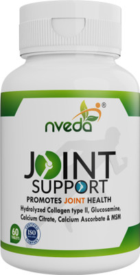 Nveda Joint Support for Joints health with Collagen Type 2, Glucosamine, Calcium & MSM(60 Tablets)