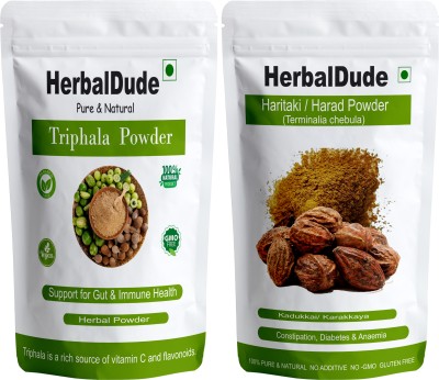 HERBALDUDE Haritaki (Harad) and Triphala Powder (2 x 150 g)-300g(2 x 150 g)