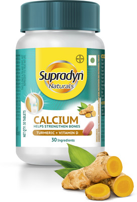 Supradyn Naturals Calcium with Vitamin D & Turmeric for Bone health and Joint support(30 Tablets)