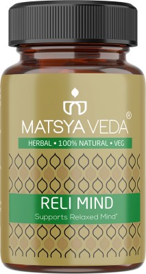 MATSYAVEDA Relimind: For Natural Sleep Aid, Stress, Anxiety Relief, Mood Support(60 Capsules)