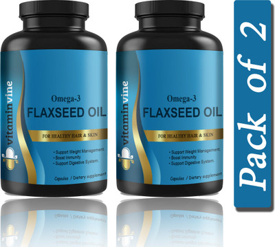 Vitaminvine Flaxseed extract Capsules Omega 3 (K196)(2 x 60 Capsules)