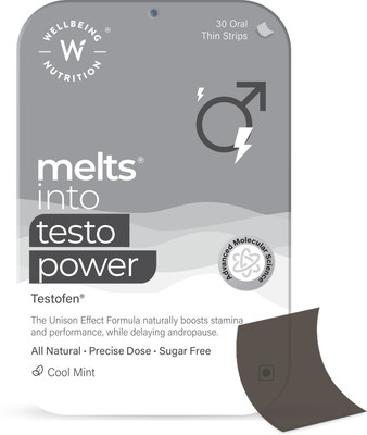 Wellbeing Nutrition Melts Testo Power TestoFen Natural Testosterone Booster For Energy & Stamina(30 No)