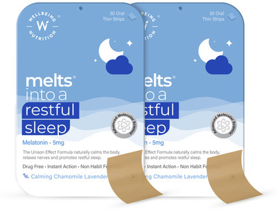 Wellbeing Nutrition Melts Restful Sleep Melatonin 5mg | Deep Sleep Supplement for Heathy Sleep cycle(2 x 30 No)
