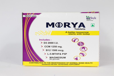 LIFE STYLE STUDIO Morya Tablets for Normal Bone Tablet Health Advanced Dietary Nutritional(3 x 10 No)