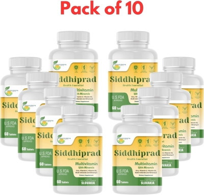 Siddhiprad Best Multivitamin For Men & Women With Natural Ginseng, 10 Vitamins & 9 Minerals(600 Tablets)