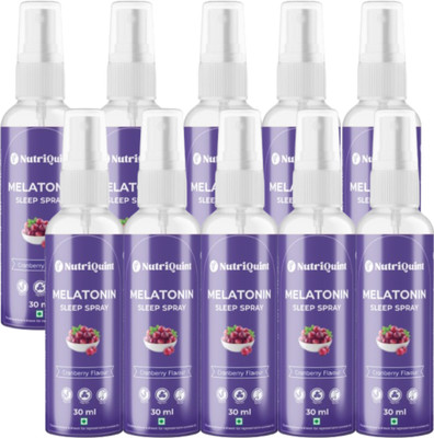 NutriQuint Sound Sleep Supplements Oral Spray 30 ml | Cranberry Flavor(10 x 30 ml)