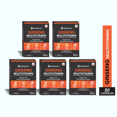 La Natures Ginseng Multivitamin Capsules for Energy & Immunity Boost(5 x 10 No)