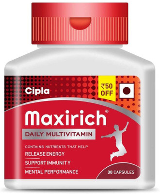Cipla Maxirich Daily Multivitamin & Minerals Softgels Botttle(30 Capsules)