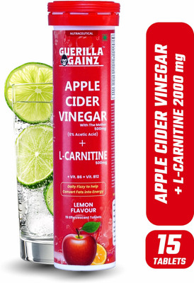guerilla gainz Apple Cider Vinegar + L carnitine helps Convert fat into Energy 15 Effervescent(2000 mg)