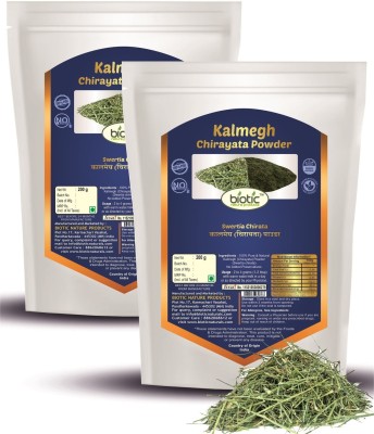 biotic Kalmegh Powder (Andrographis paniculata) Swertia Chirata, Chirayata Powder(2 x 200 g)