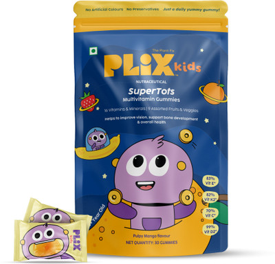 The Plant Fix Plix SuperTots Multivitamin Gummies | Sharper vision & Muscle growth(30 No)