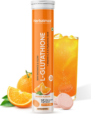 Herbal max L-Glutathione 600mg Effervescent Tablet with Vitamin C to Reduce Pigmentation(15 Tablets)