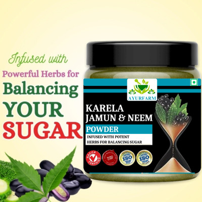 Ayur Farm Karela Jamun Powder with Neem For Blood Sugar Care | Neem Karela Jamun Powder(100 g)