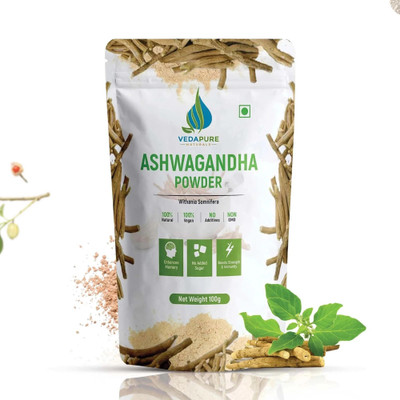 Vedapure Ashwagandha Root Powder Supports Anxiety & Stress(100 g)