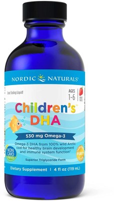 Nordic Naturals Children’s DHA | Strawberry Flavor | for Kids 530 mg Omega 3 ,(119 ml)