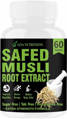 GOA NUTRITIONS Safed Musli Powder To Support Strength, Stamina & Energy - 60 Tablets(60 Tablets)