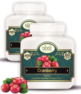 biotic Cranberry Extract Capsules - 400mg - 120 Veg Capsules(2 x 60 Capsules)