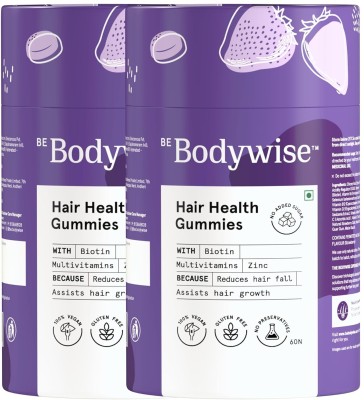 Be Bodywise 5000 mcg Biotin Gummies | 4 Months Pack | Stronger Hair - Nails | No Added Sugar(2 x 30 No)