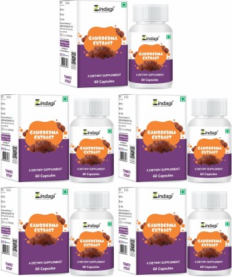 Zindagi Ganoderma Extract Capsules|Natural Health Supplement|Immunity Booster|(5 x 20 mg)