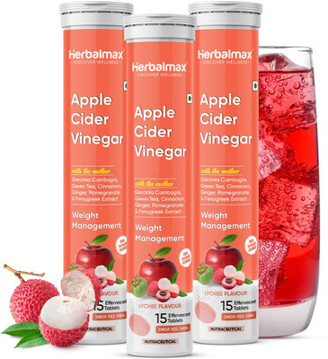 Herbal max Apple Cider Vinegar Tablet With Mother Supports Weight Management & Digestion(3 x 15 Tablets)