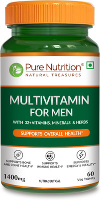Pure Nutrition Multivitamin for Men with Vitamins & Minerals| For Stamina & Overall Health(60 Tablets)