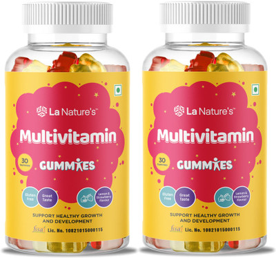 La Natures Multivitamin Gummies Boosts Immunity, Energy For Kids and Adults(2 x 30 No)