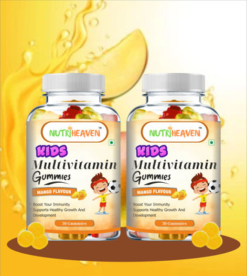 NUTRI HEAVEN Kids MultiVitamin Gummies,Supports Healthy Growth&Development Increase Immunity(2 x 30 No)
