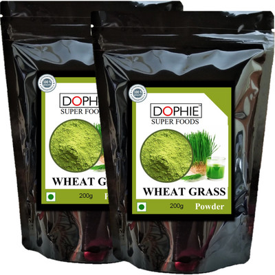 dophie Wheat Grass Powder 200g [PACK OF-2 An excellent source of vitamins and minerals.(2 x 200 g)