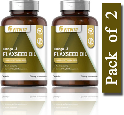Fitvito Flaxseed extract Capsules Omega 3 (D196)(2 x 60 Capsules)