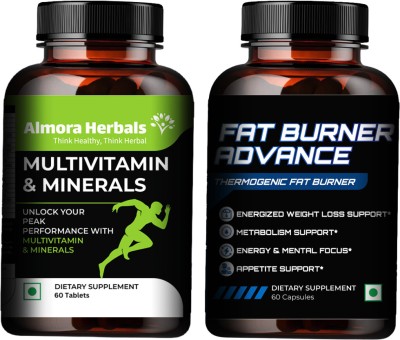 Almora Herbals Multivitamin & Minerals + Fat Burner Advance Thermogenic Fat Burner(2 x 60 No)