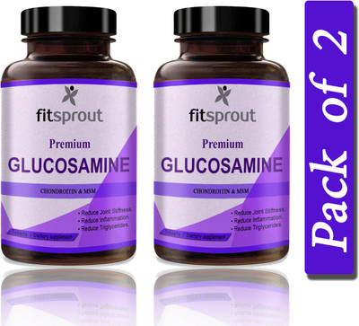 Fitsprout Glucosamine Joint Pain Relief Support, HCl Tablets (S201)(2 x 60 Capsules)