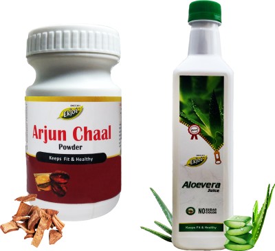 Ekjot Arjun Chal Powder (100g) | Aloe Vera Juice (500ml) | Combo Pack(2 x 100 g)