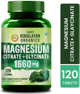 Vlado's Himalayan Organics Magnesium Citrate+Glycinate 120 tablet(120 Tablets)