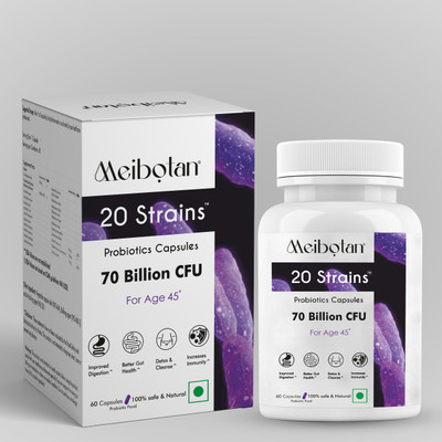 MEIBOTAN Probiotics Blend 20 Strains 70 Billion CFU For Men & Women- 60 Veg Age 45+(60 Capsules)