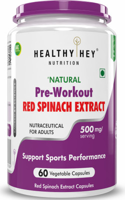 HealthyHey Nutrition Natural PreWorkout Red Spinach Extract High in nitrate(500 mg)