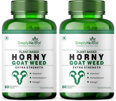 Simply Herbal Horny Goat Weed Extract With Maca - 800 Mg(2 x 60 Capsules)