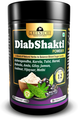 Greeniche Diabshakti Karela Jamun Powder with 12 Herbs for Maintaining Blood Sugar Levels(250 g)