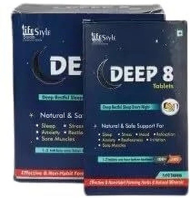 LIFE STYLE STUDIO DEEP 8 Tablet Natural & Safe Support For Deep Restful Sleep Stress Anxiety(6 x 10 No)