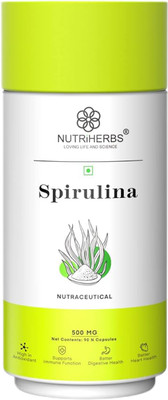 Nutriherbs Spirulina Capsule | Green Super Food for Weight Management & Immunity Booster(90 Capsules)