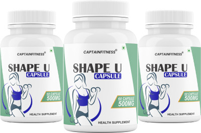 CaptainFitness Shape u Capsule For Fat Loss Supplement (132)(3 x 60 Capsules)