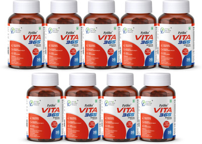 FYTIKA Vita 365, 3 in 1 Multivitamin (Pack of 8 )- 240 Tablets(8 x 30 Tablets)
