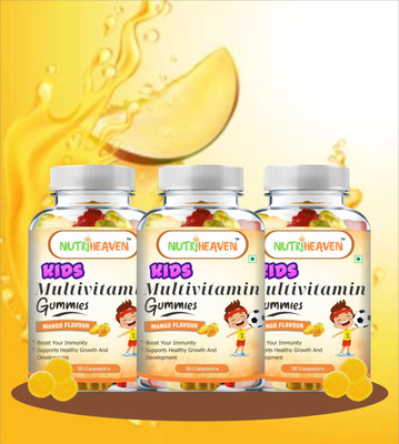 NUTRI HEAVEN Kids MultiVitamin Gummies,Supports Healthy Growth&Development Increase Immunity(3 x 30 No)