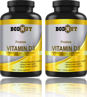 Bodnut Plant Based Vitamin D3 K2 MK7 Supplement Veg (K274)(2 x 60 Tablets)