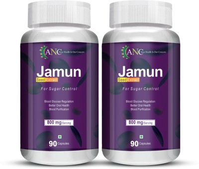 ANC Jamun Seed Extract 800mg Acts as Blood Purifier and Helps Pack of 2(2 x 90 Tablets)