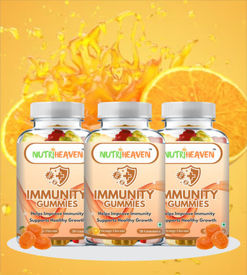 NUTRI HEAVEN Immunity Gummies,Helps To Improve Immunity,Supports Healthy Growth(3 x 30 No)